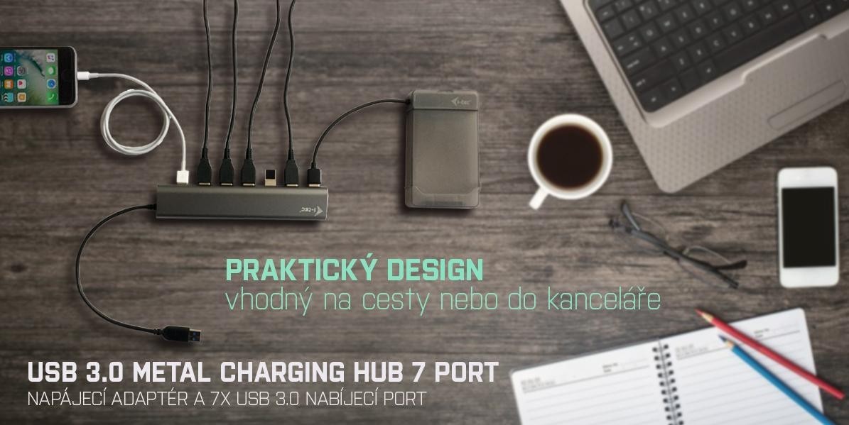 i-tec Hub USB USB 3.0 Metal Charging HUB 7 Port
